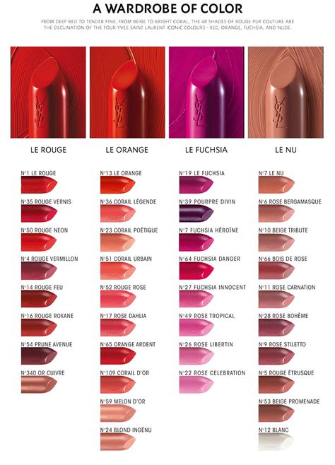 ysl lip sets|YSL lipstick color chart.